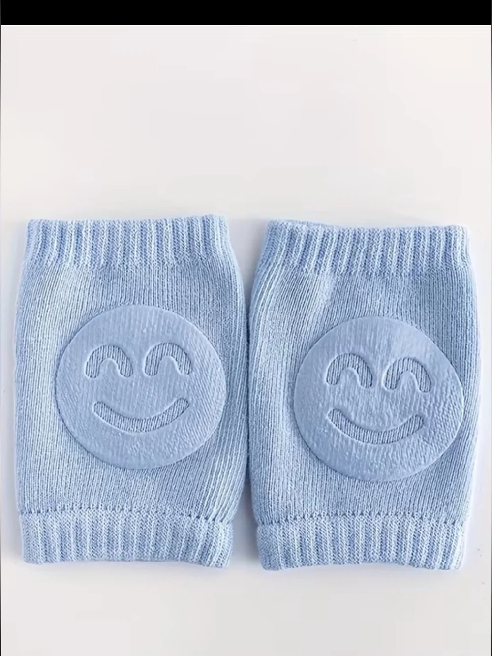 Light Blue Smiley Baby Knee Protectors